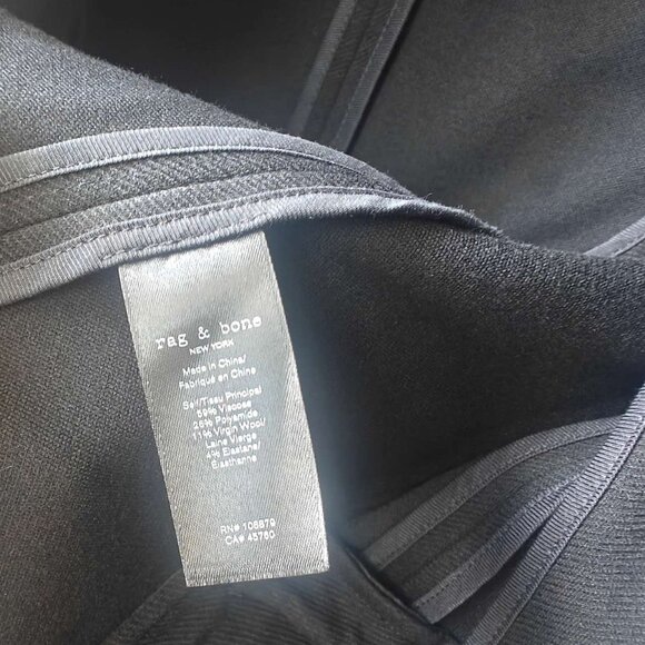 NWT rag & bone Slade Wool Blazer Jacket in Black classic fit - Picture 10 of 10